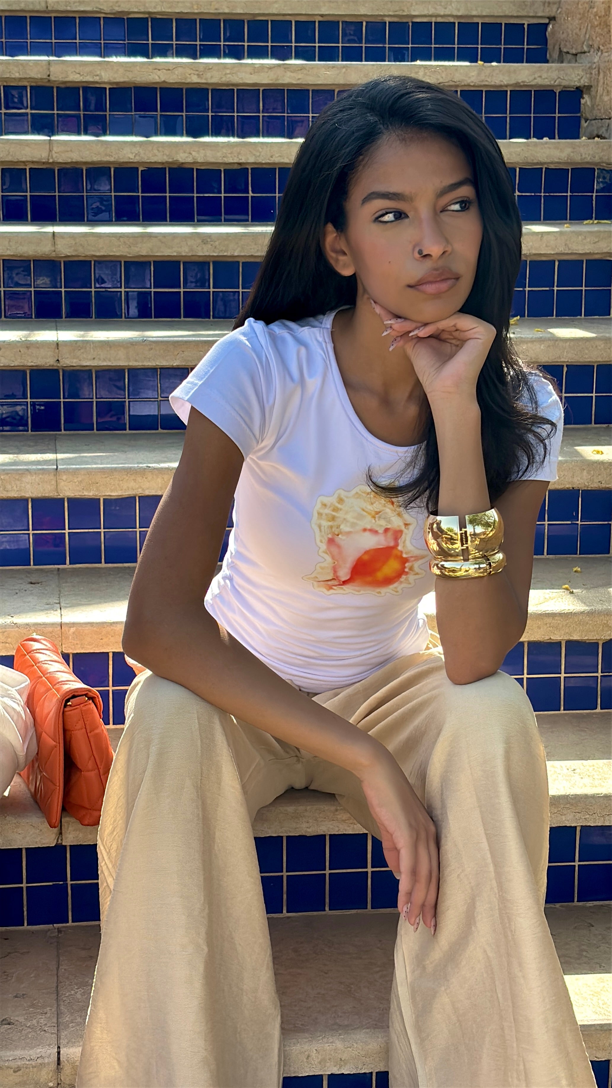 coral crush baby tee