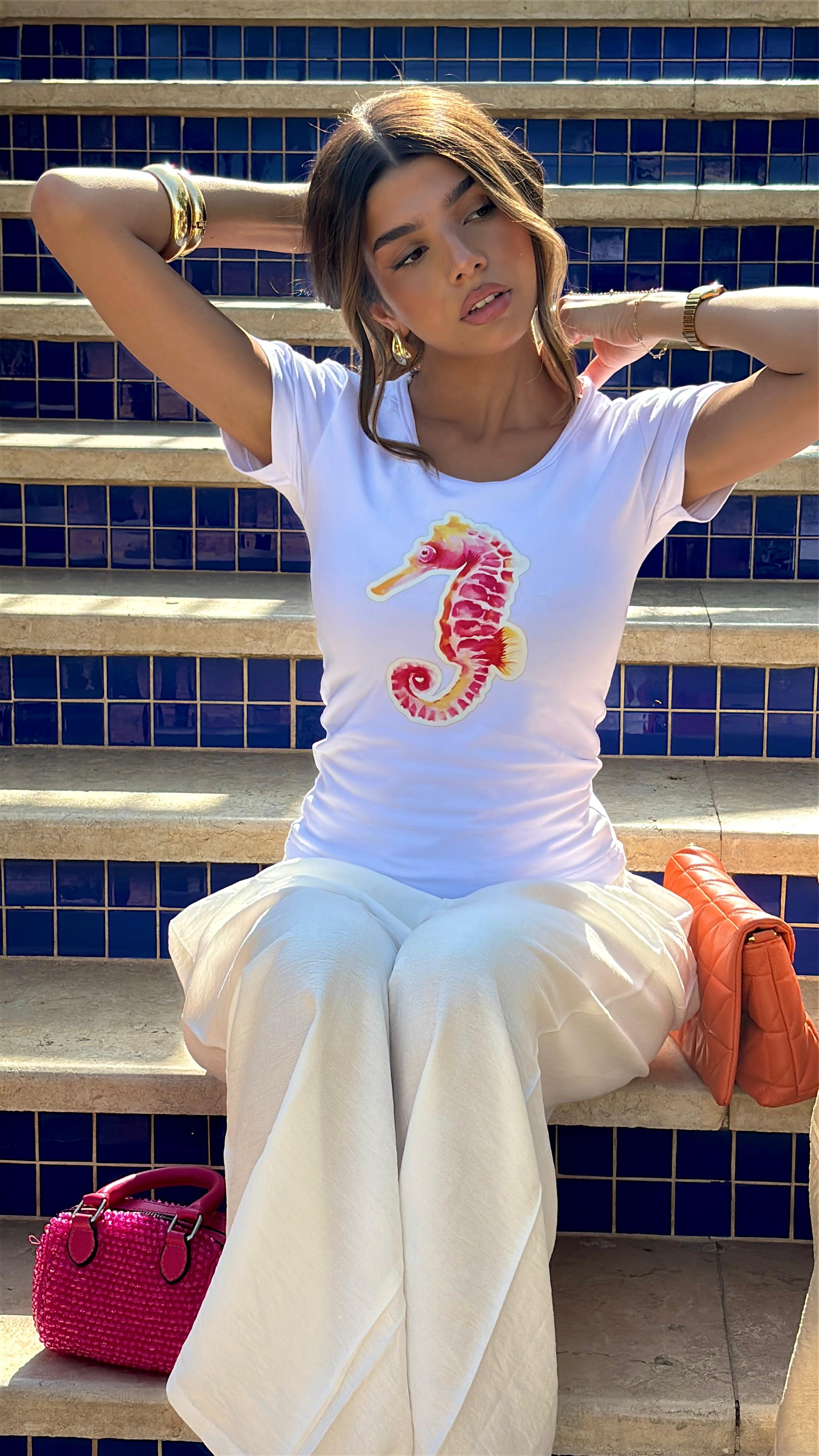 Seahorse baby tee